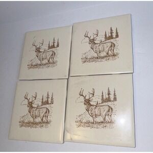 4‎ Coasters Deer Ceramic